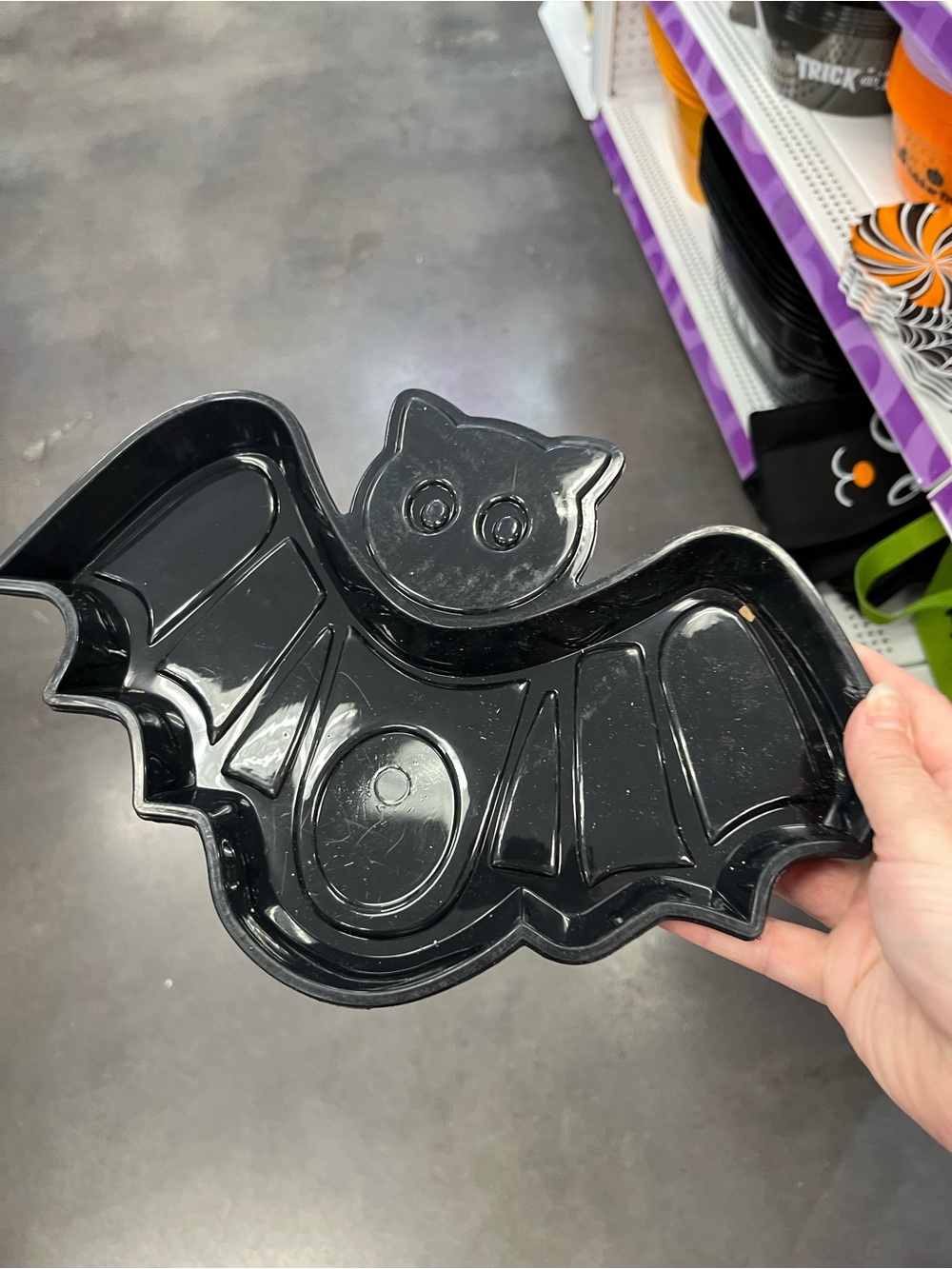 Black Bat-Shaped Serving Tray and Friendly ghost tray